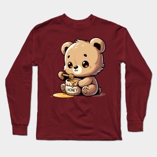 Bear Holds Honey Jar Long Sleeve T-Shirt